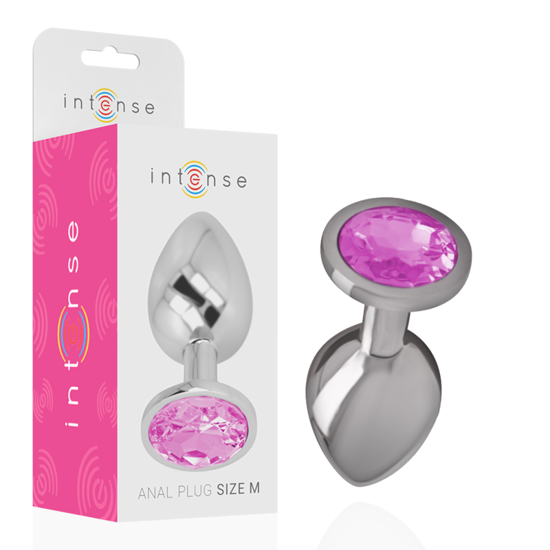 Intense - Plug Anal En Métal Aluminium Avec Cristal Rose Taille M